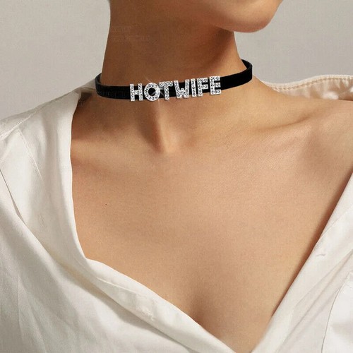 DIY Letter Choker Necklace PU Leather QUEEN Personalized Goth Edgy Style Collar - Picture 3 of 8