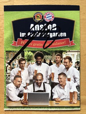 Mario Götze AK Paulaner special autograph card original hand signed