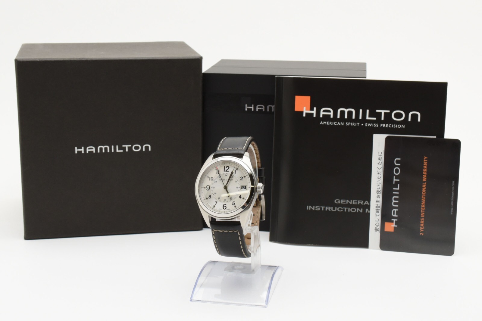 HAMILTON Khaki Field H685510 Silver Day Quartz Men's Watch w/Box Near MINT JAPAN