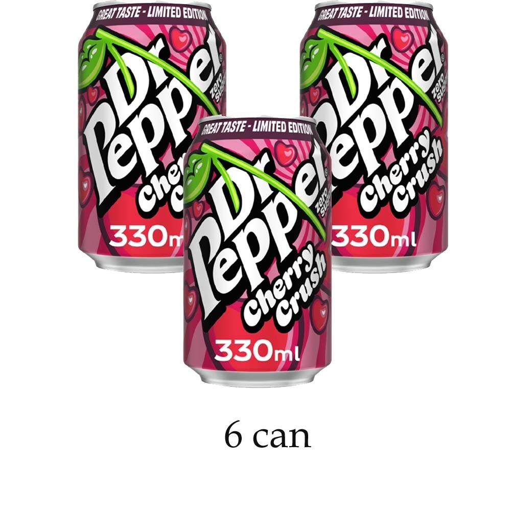 Dr Pepper Zero sugar Cherry Crush 330ml Perfect vegans Soft Drink