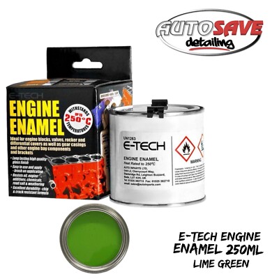 E-Tech - High Heat Auto KFZ Motor Glanz Finish Emaille Lack 250ml - Limettengrün