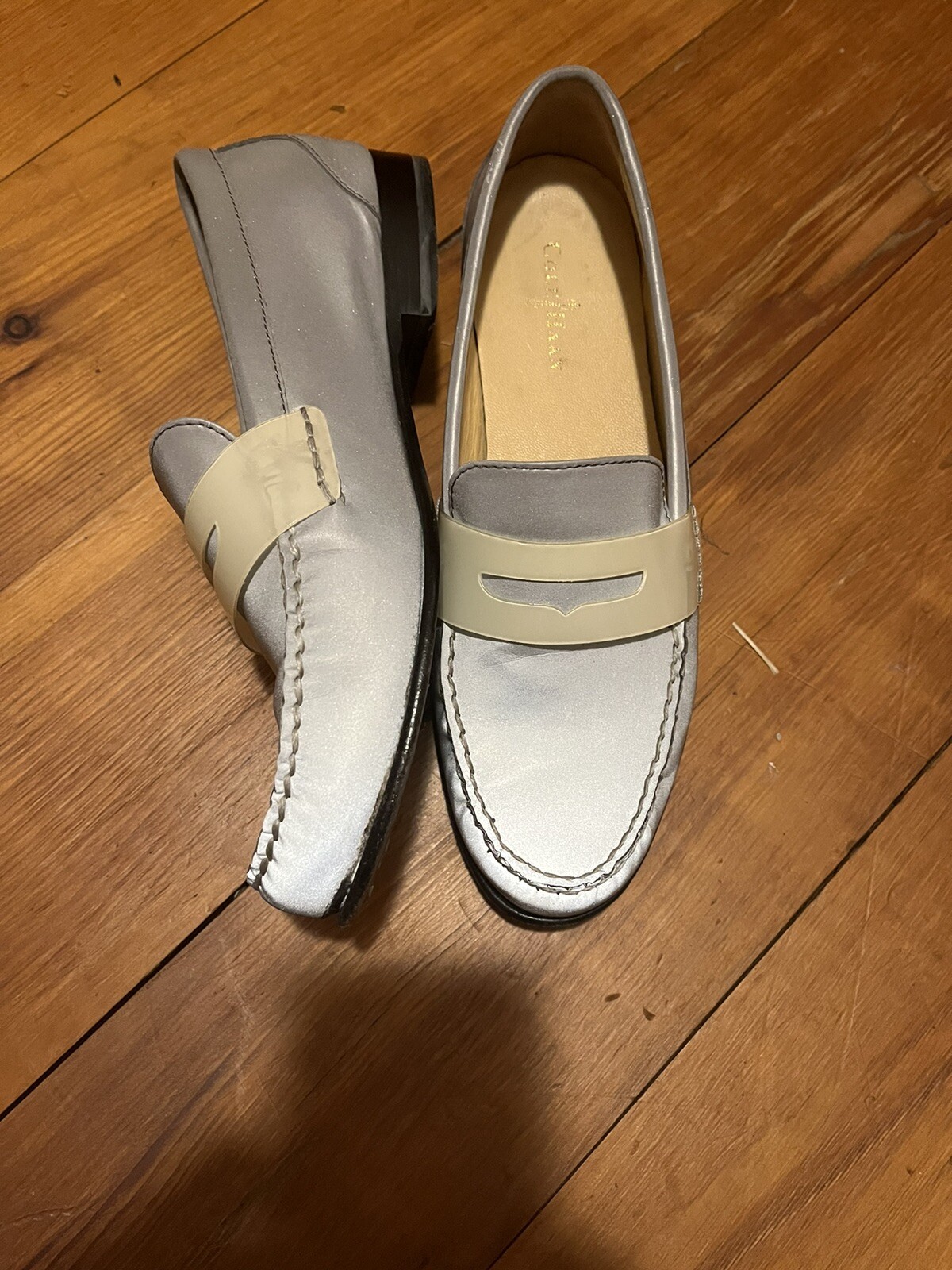 cole haan silver loafers