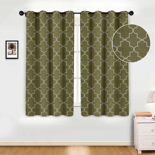 Imperial Trellis Washable Room Darkening Blackout Curtains Set of 2 Panels - Picture 58 of 88
