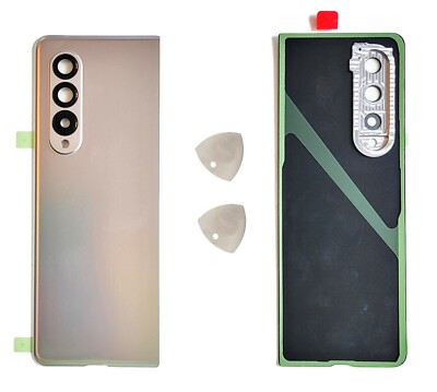 Replacement Fit Samsung Galaxy Z Fold3 F926 Silver Back Glass Camera Frame Cover
