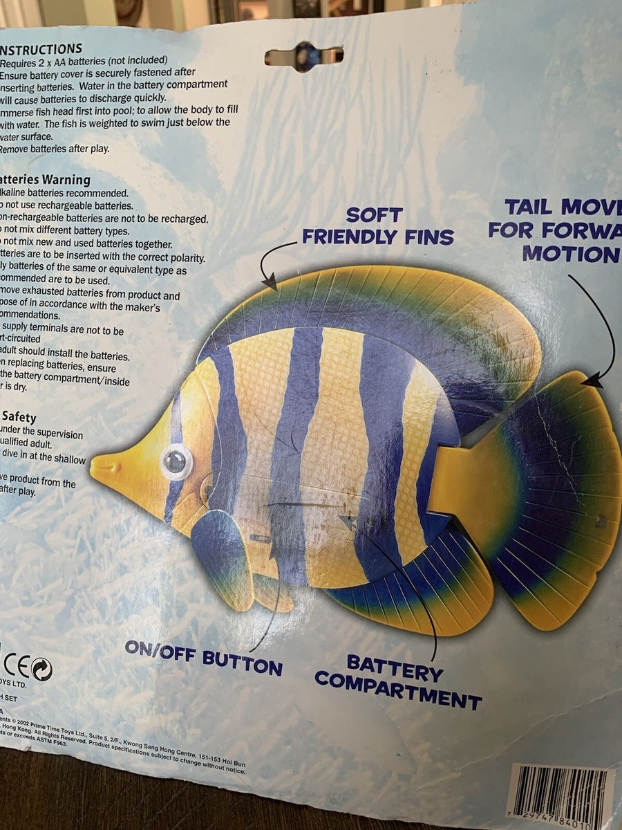 Vintage Prime Time Tropical Fish Toy Aqua Pals New with Extra Fish