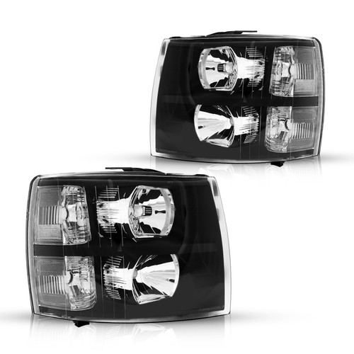 Conjunto de faros 2 piezas cromados para Chevy Silverado 1500 2008-13; Silverado 2500 - Imagen 3 de 19