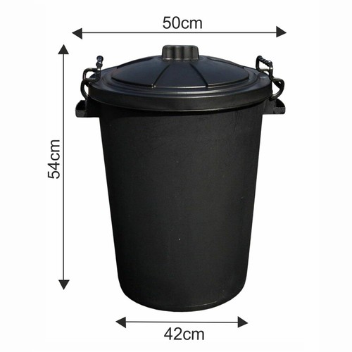 50L Dustbin Clip Locking Lid Rodent Proof Waste Garden Bins Assorted Colours - Picture 16 of 129