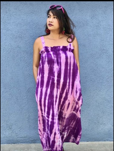 NWT Woman Handmade Tie Dyed Beach Boho Hippie Unique Design Jumpsuit Fits SML