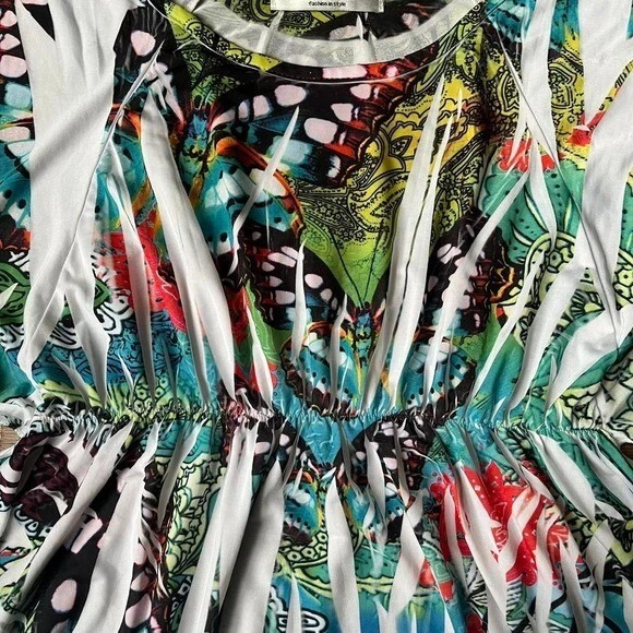 Blusa Y2K McBling Recorte Mariposa Asimétrica Fluida Capricho Hada Mediana Foto 3 de 4