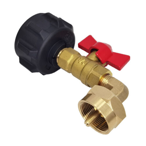 90 Degrees QCC1 Propane Refill Pressure Elbow Adapter & ON-Off Control Valve 1LB - Picture 1 of 9