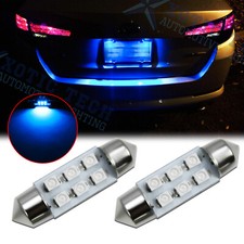 2x 6-smd 6418 C5w 36mm Festoon Led License Plate Tag Light Bulbs 8000k Ice Blue