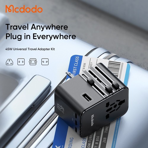 Mcdodo Chargeur Voyage International 45W Charge Rapide avec Câble US/EU/UK/AU - Photo 2 sur 14