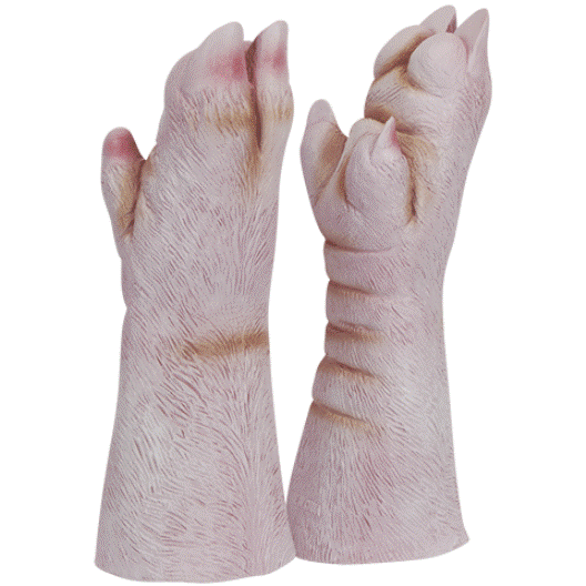 ADULT PIG HOOVES FEET LATEX SNOUT PIGGY HOG BOAR SWINE ANIMAL COSTUME GLOVES