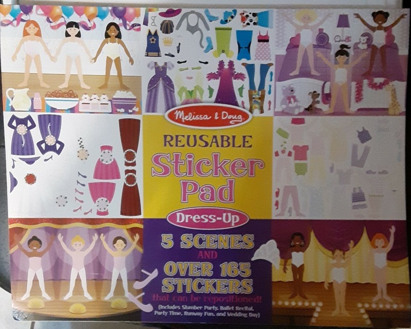 Melissa & Doug Reusable Sticker Pad Dress-up 5 Scenes And Over 165 Stickers