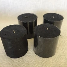 Tag Ltd Pillar Candle Unused Black Halloween Texture Sparkle 2003 Retired