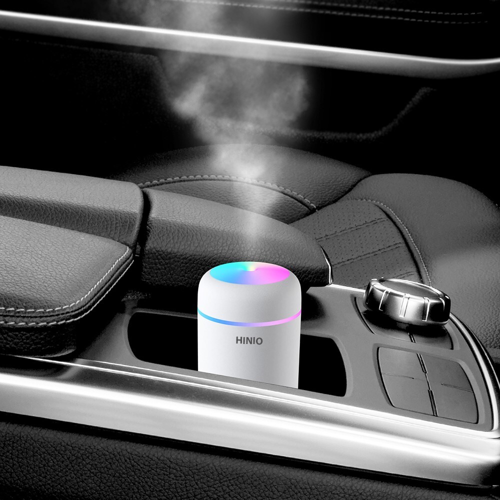 USB Car Air Purifier Diffuser Aroma Oil Humidifier Mist Led Night Home Relax