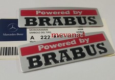 2Pcs Powered by Brabus Badge Emblem Decal interior Rear Boot For Mercedes Benz