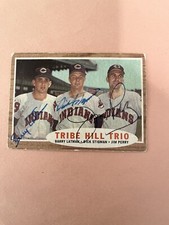 1962 Topps #37  Indians Tribe Hill Trio latman, Stigman, Perry Autographs