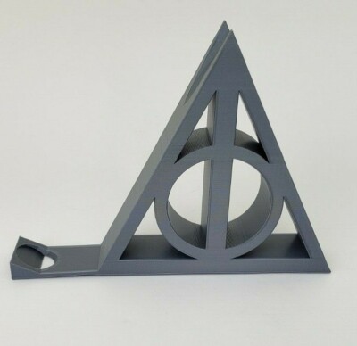 3D Printed Harry Potter Deathly Hallows Wand Holder Stand Silver PLA ...