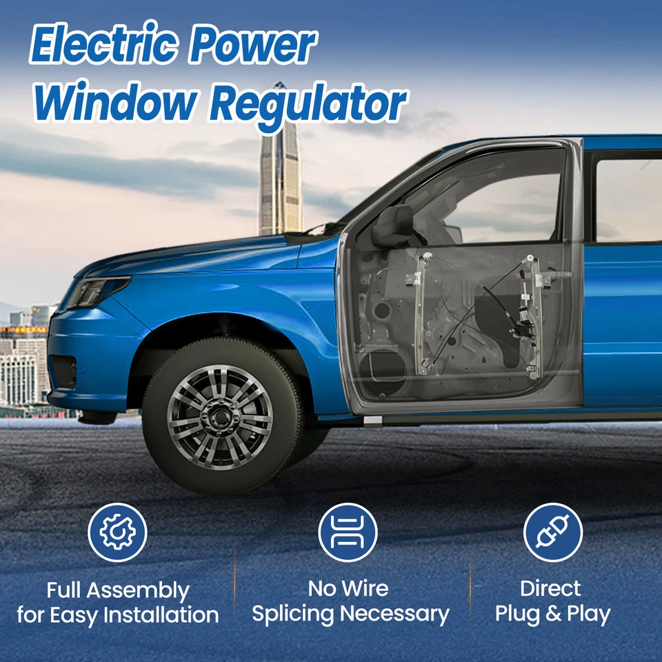 Conjunto de motor regulador de ventana eléctrica delantero izquierdo 741-644 para Chevy GMC Cadillac Foto 3 de 4