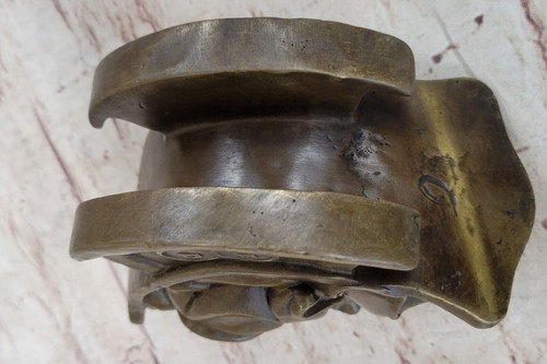 Vintage Bronze Laughing Maitreya Buddha Sculpture by Milo: Joyous Sitting Statue - Picture 9 of 10