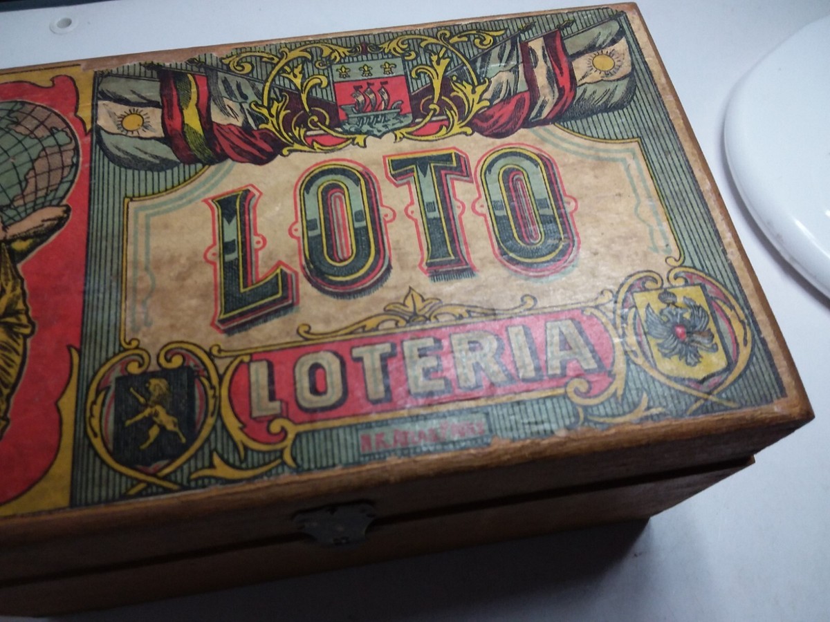 Ancien Jeu De Loto En Bois 'Loteria' - AK Atlas Paris - À Restaurer