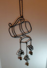 Wind Chime Water Can +Flower Shapes Wrought Iron & Brass Bells Vintage Wholesale