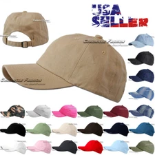 Baseball Cap Washed Cotton Adjustable Dad Hat Polo Style Plain Solid Blank Mens