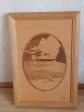 Hudson River Inlay by Nelson Seashore Wood Picture Marquetry Art  7  X 10  
