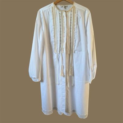 NWT $610 Dorothee Schumacher Power Poplin Fringe-embellished Dress Unique 6