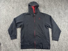 Nike Air Jordan Hoodie Mens Medium Black Full Zip Club Fleece Jumpman Basketball
