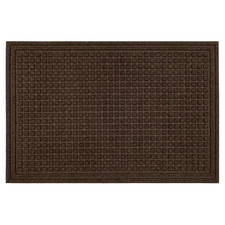 Waffle Grid Brown 18 In. X 30 In. Recycled Rubber Indoor/Outdoor Impressions Doo