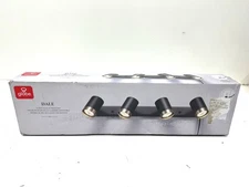 Globe Electric Dale 4-Light Matte Black/Brass Wall Plug in Track Light Fixture