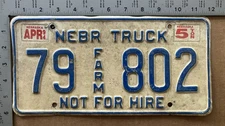 1994 Nebraska farm truck license plate 79-802 Hayes Ford Chevy Dodge 20654