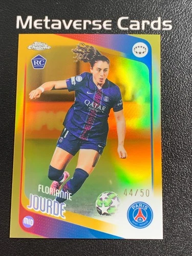 2025-26 Topps Chrome UWCL Florianne Jourde RC Rookie Gold Refractor 44/50