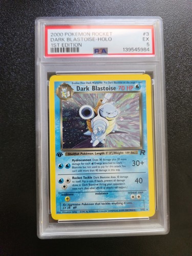 Dark Blastoise (1st Edition) graded PSA 5 for sale on eBay
