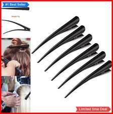 Alligator Hair Clips 5 Inch Metal Non-Slip Rust Proof 6 Pack Black Salon