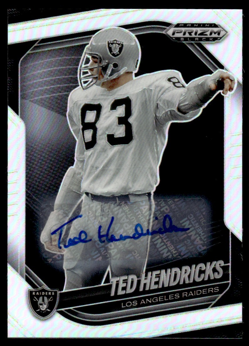 2025 Panini Prizm Black Silver Ted Hendricks Auto Los Angeles Raiders #113