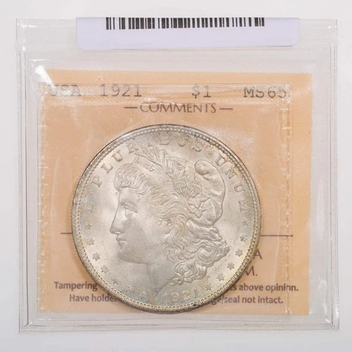 US $1 Morgan 1921 VAM 76 ICCS MS-65