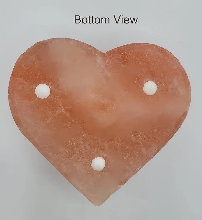 Portavelas de sal rosa del Himalaya en forma de corazón - Decoración de velas de cristal natural Foto 4 de 4