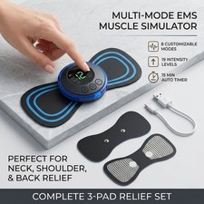 Electronic Pulse Neck Massager 8 Modes 19 Levels Rechargeable Massage Device