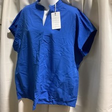 Mandala Scrubs Women Mandarin Dolman Top Size Large Color Royal Blue NWT