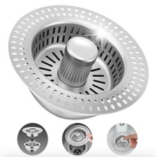 3 in 1 Kitchen Sink Drain Strainer Pop Up Kitchen Sink Stopper