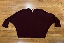 Philosophy Burgundy Crop Sweater With Batwings Size 3X