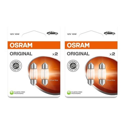 4 Glühlampen Innenraum 12V 10W SV8.5-8 OSRAM ORIGINAL passend für PKW