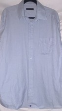 Henry Jacobson Cotton Blue Herringbone Dress Shirt 17/32-33 Pockets