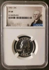 1963 Proof 25c Washington Silver Quarter Dollar NGC PF68