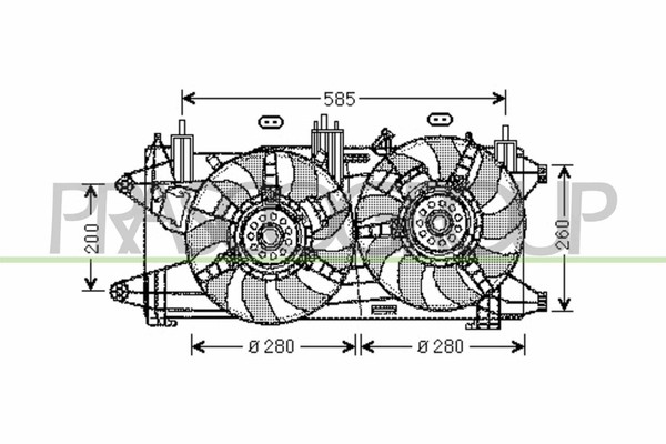 LüFter MotorküHlung KüHlerlüFter Passend FüR Fiat Doblo 1.3 D Multijet 1.9-image
