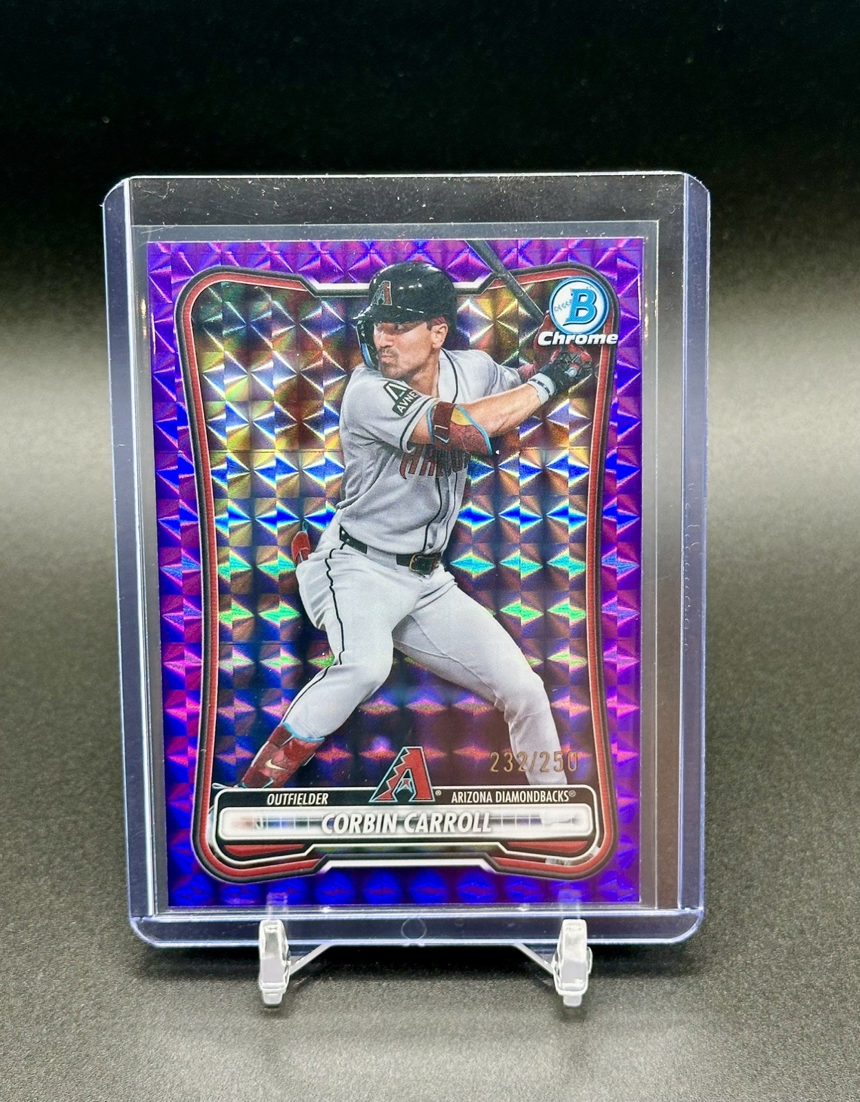 CORBIN CARROLL 2026 BOWMAN CHROME PURPLE GEOMETRIC REFRACTOR /250 #83