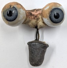 German Antique Hand Blown Rocker Glass Doll Eyes Blue 14mm E3-83a